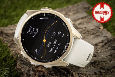 Garmin Fenix 8 AMOLED 43 mm, Sapphire Soft Gold Stainless Steel Fog Gray Limestone Leather Band (Premium) (+ extra strap)