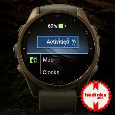 Garmin Fenix 8 AMOLED 43 mm, Sapphire Soft Gold Stainless Steel Fog Gray Limestone Leather Band (Premium) (+ extra strap)