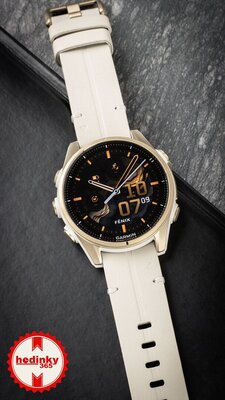 Garmin Fenix 8 AMOLED 43 mm, Sapphire Soft Gold Stainless Steel Fog Gray Limestone Leather Band (Premium) (+ extra strap)