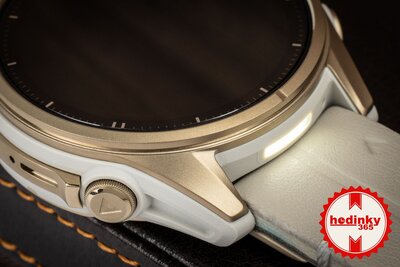 Garmin Fenix 8 AMOLED 43 mm, Sapphire Soft Gold Stainless Steel Fog Gray Limestone Leather Band (Premium) (+ extra strap)