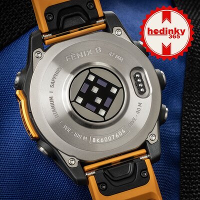 Garmin Fenix 8 AMOLED 47 mm, Sapphire Titanium Graphite Spark Orange Band