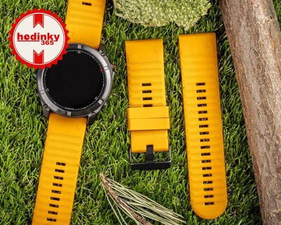 Silicone strap Ricardo 26mm (for Garmin Fenix 8/7X/6X (51mm), Tactix etc.), orange V1, QuickFit