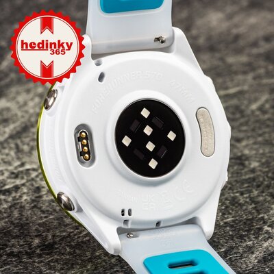 Garmin Forerunner 570 (47mm), Amp Yellow, Translucent Whitestone, Turqoise Band