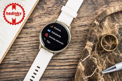 Garmin Venu 4 41mm Lunar Gold / Light Sand, Leather Band (+ extra strap)