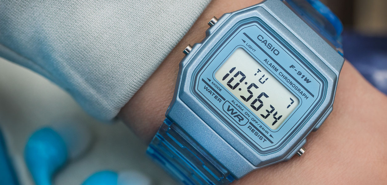 CASIO  F-91WS-2EF⎪F-91WS-4EF⎪F-91WS-7EF⎪F-91WS-8EF⎪Azul⎪Rosa⎪Blanco⎪Gris⎪Original