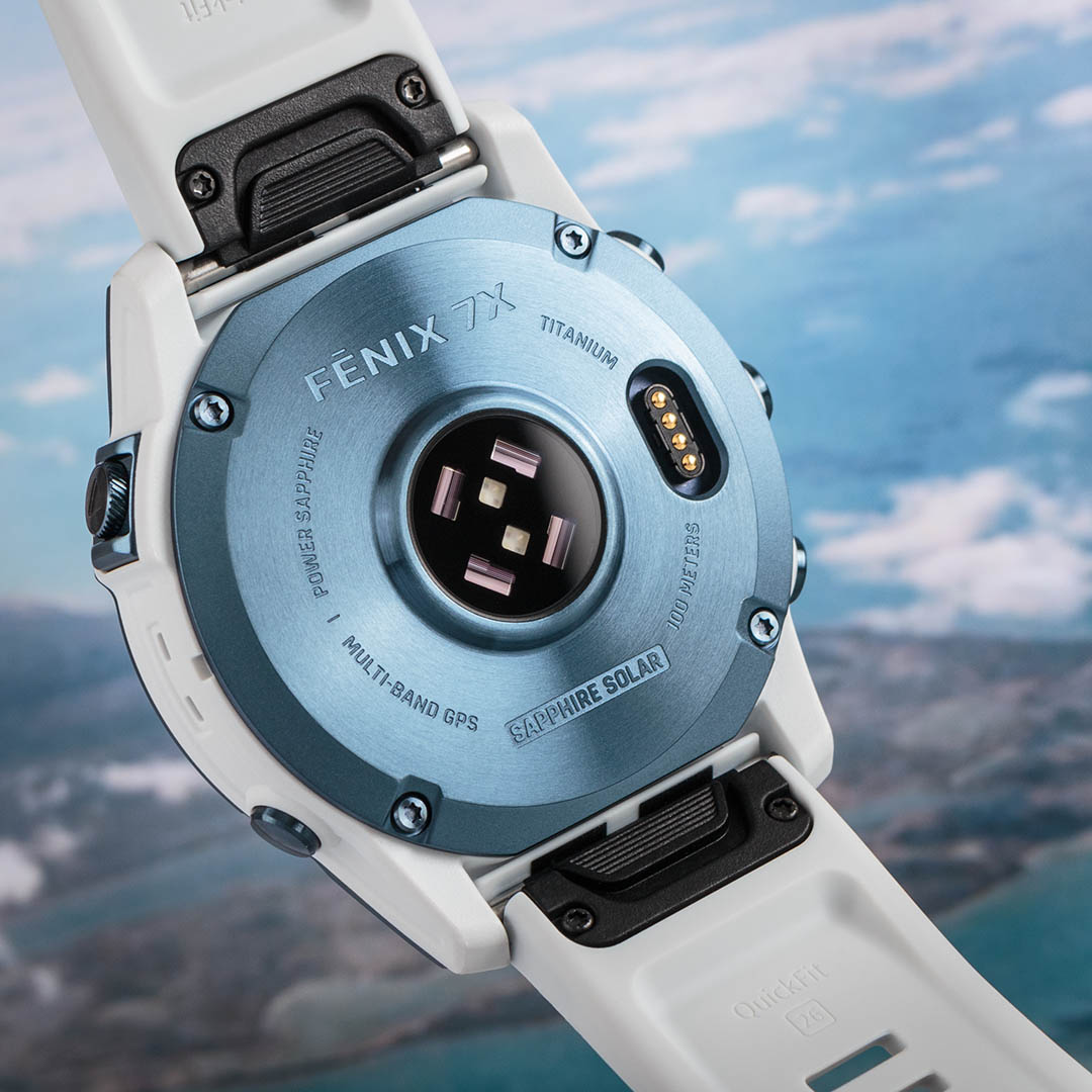 Garmin Fenix 7X PRO Sapphire Solar Blue DLC Titanium / White Band