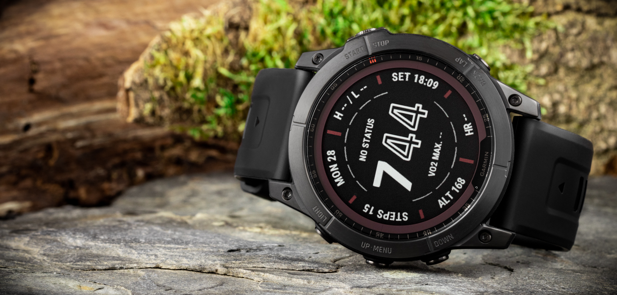 Garmin - Fenix 7X Sapphire Solar - Multi-function watch - Black DLC-Titan /  Black