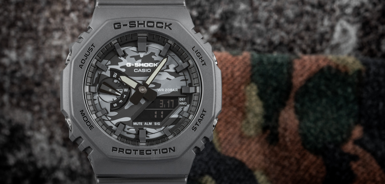 Series Carbon Camo GA-2100CA-8AER Guard (CasiOak) G-Shock Core Utility Casio Original