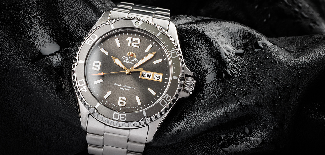 Orient Kamasu Arabic Automatic Watch - Grey Slate Diver's Watch With Sapphire Crystal